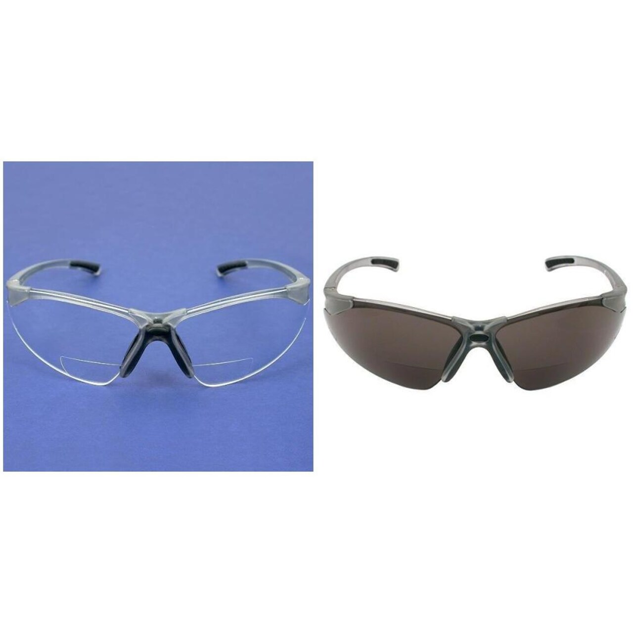 Radians Safety 2X Bifocal Glasses Clear & Smoke Lenses Kit 2 Pcs